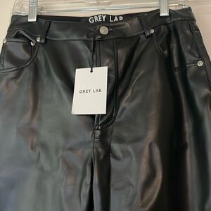 Grey lab faux leather pants
